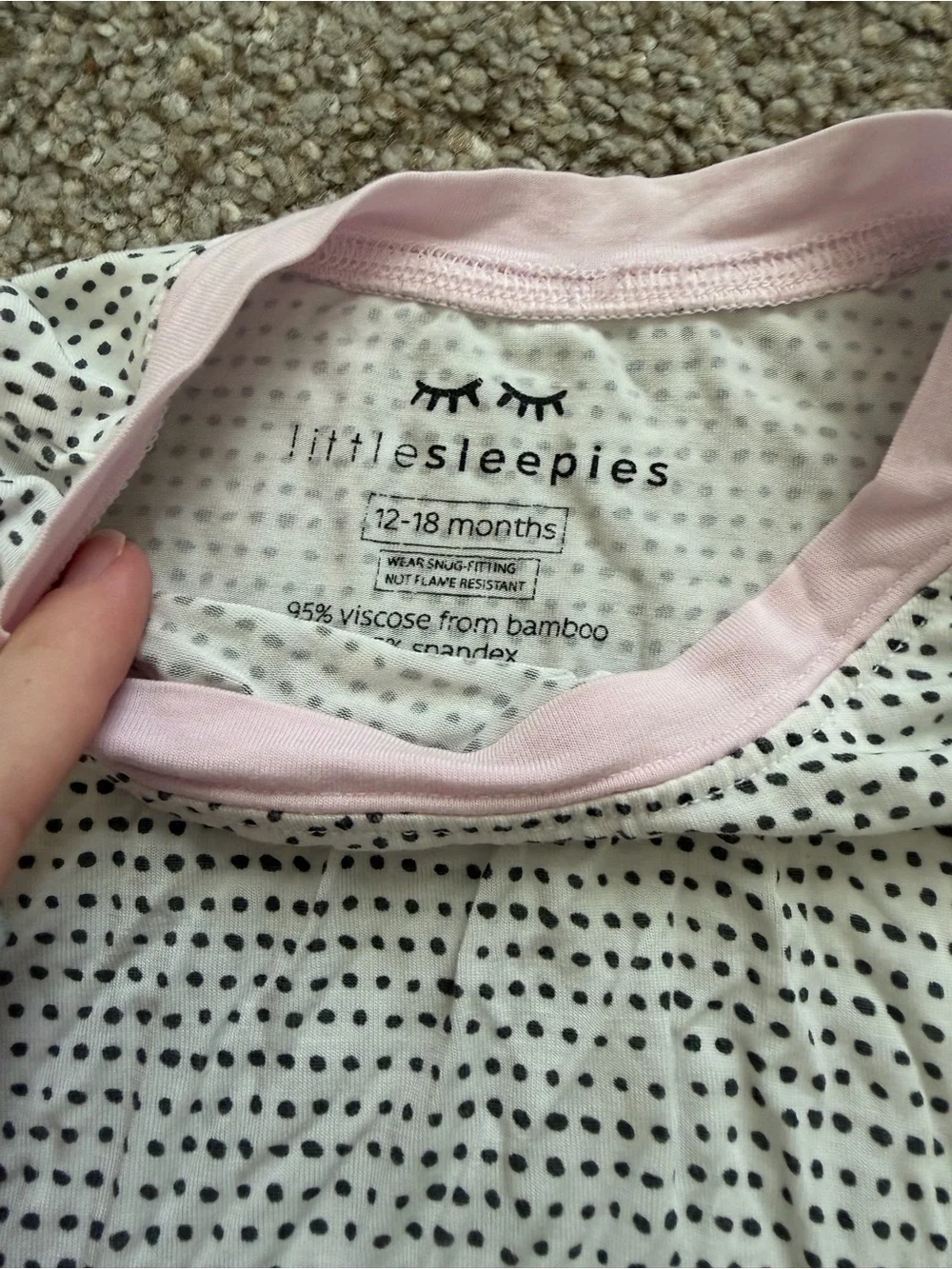 Little Sleepies polka Dot Pajama Set with Pink Trim